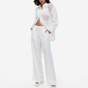 H&M Linen-blend Pull-on Pants